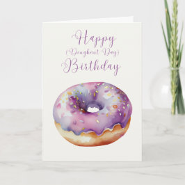 Hand Illustriert Doughnut Happy Geburtstag Karte