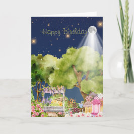 Hand Illustriert Magic Secret Garden Geburtstag Karte
