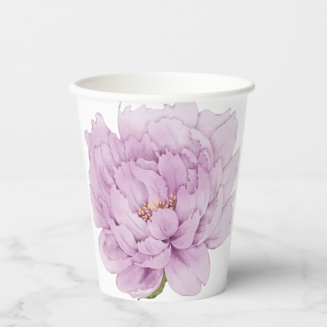 Hand-Illustriert-Peony-Blume Pappbecher (Vorderseite)