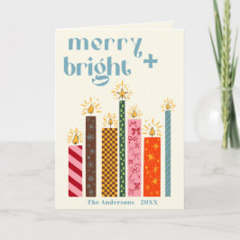 Hand-Illustrierte Merry + Helle Weihnachtskarte Feiertagskarte