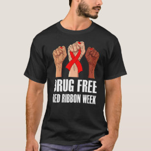 Hand im Oktober Wir tragen das Bewusstsein der Rot T-Shirt