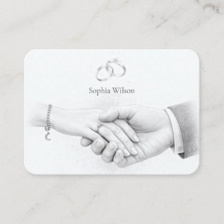 Hand in Hand Romantische Minimalistische Hochzeit Platzkarte
