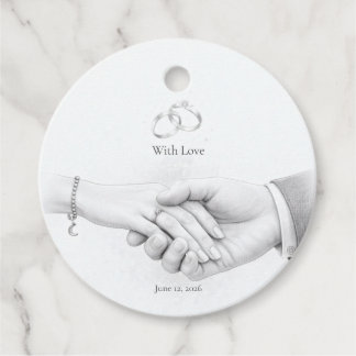 Hand in Hand Romantischer Minimalist Geschenkanhänger