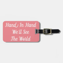 Hand in Hand Wir sehen den Welt-Gepäckanhänger