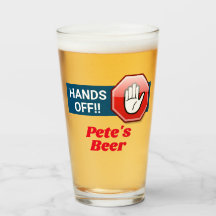 Hand ist weg! Personalisiertes Bierglas