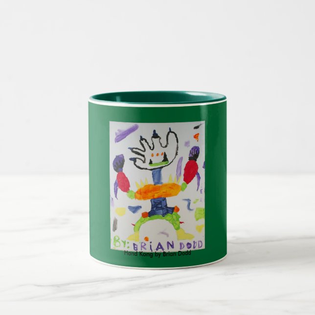 Hand Kong, durch Brian Dodd Zweifarbige Tasse (Mittel)