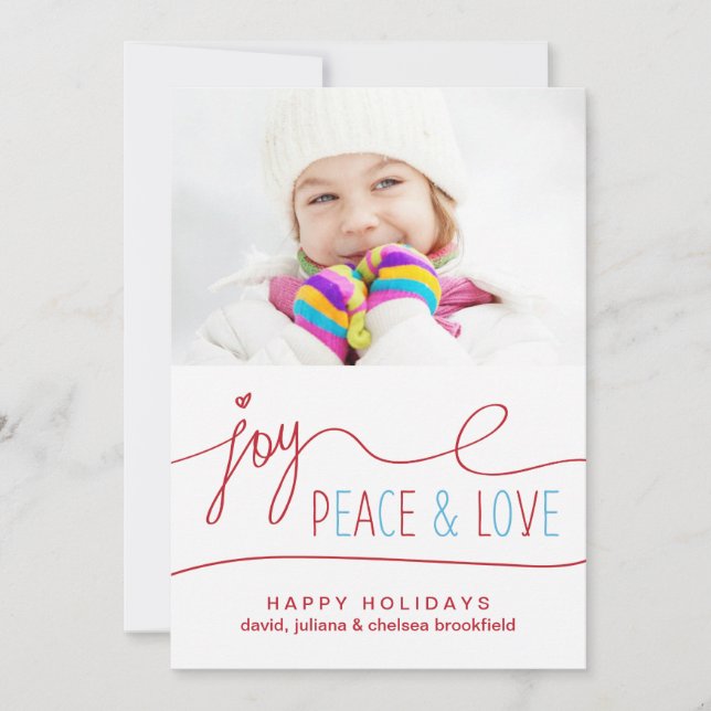 Hand Letted Joy Feiertagskarte (Vorderseite)