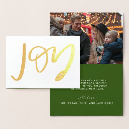 Hand Letted JOY Foto Gold Foil Card Folienkarte