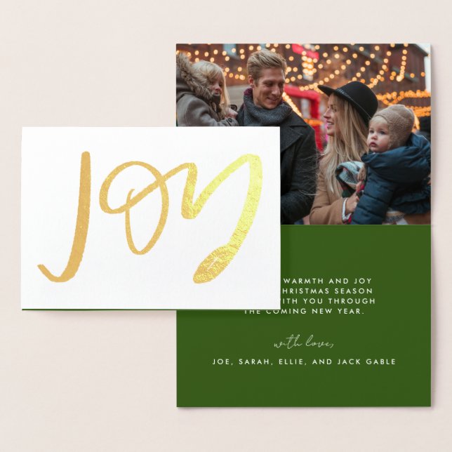Hand Letted JOY Foto Gold Foil Card Folienkarte (Anzeige)