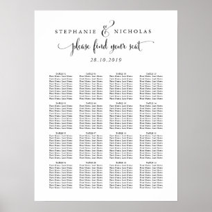 Hand Letter Chic Hochzeitstabelle Poster