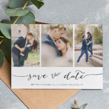 Hand Lettered 3 Image |  Save the Date Card