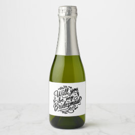 Hand lettered Bridesmaid Proposal Mini Champagne