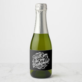 Hand lettered Bridesmaid Proposal Mini Champagne