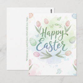 Hand-Lettered Happy Easter Watercolor Greeting Postkarte