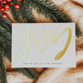 Hand Lettered Joy Gold Foil Holiday Card Folien Feiertagskarte