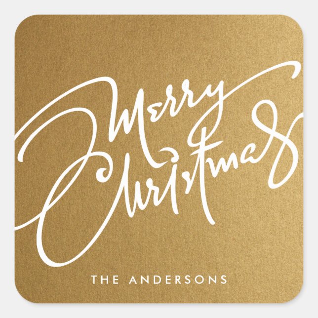 HAND-LETTERED MERRY CHRISTMAS | HOLIDAY STICKER (Vorderseite)