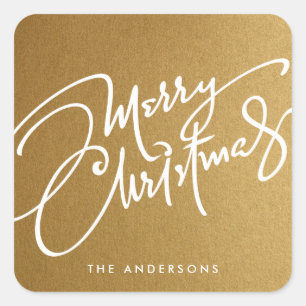 HAND-LETTERED MERRY CHRISTMAS   HOLIDAY STICKER