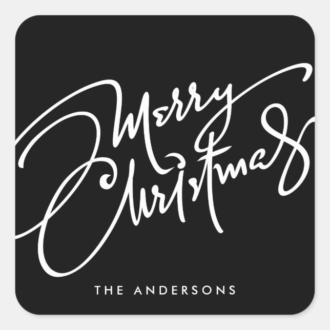 HAND-LETTERED MERRY CHRISTMAS | HOLIDAY STICKER (Vorderseite)