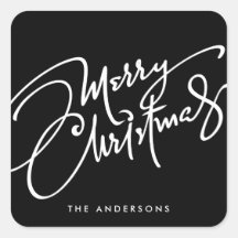 HAND-LETTERED MERRY CHRISTMAS | HOLIDAY STICKER