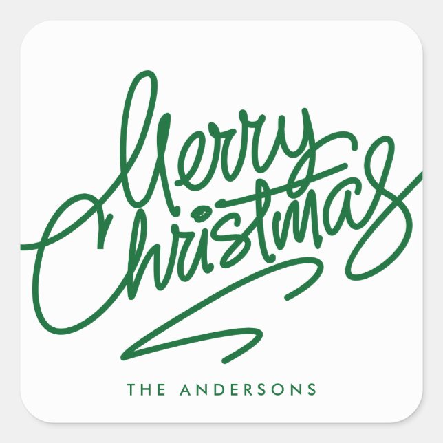 HAND-LETTERED MERRY CHRISTMAS | HOLIDAY STICKER (Vorderseite)