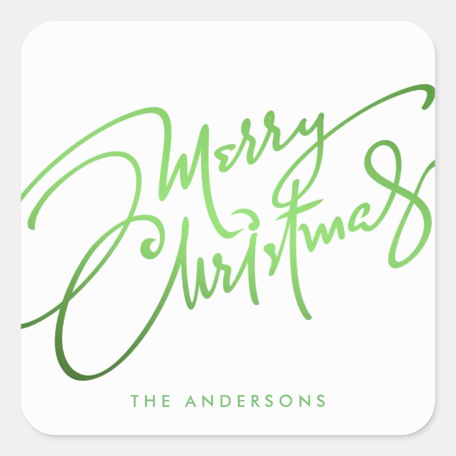 HAND-LETTERED MERRY CHRISTMAS | HOLIDAY STICKER (Vorderseite)