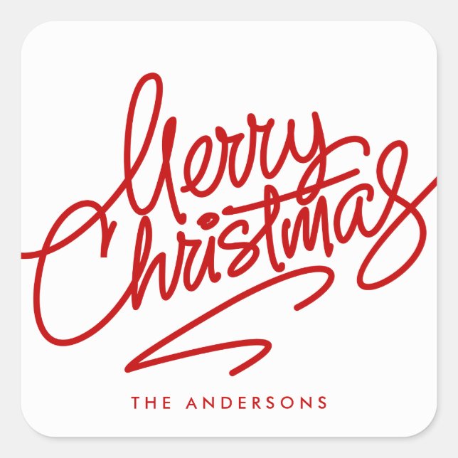 HAND-LETTERED MERRY CHRISTMAS | HOLIDAY STICKER (Vorderseite)