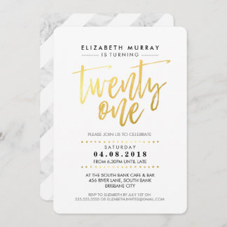 HAND LETTERED SCRIPT Typ einfache Goldfolie Marmor Einladung