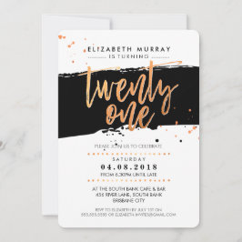 HAND LETTERED SCRIPT Typ trendige Kupferfolie schw Einladung