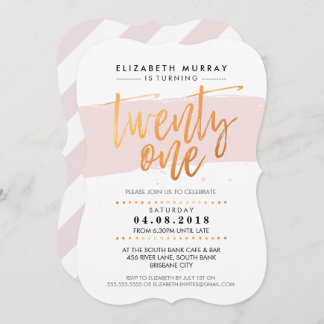 HAND LETTERED SCRIPT Typ trendy Kupferrot Rosa Einladung