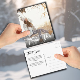 Hand Lettering Photo Graduation Thank You Postcard Postkarte