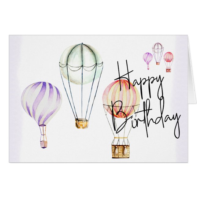 Hand Made Card Balloon - Happy Birthday (Vorderseite (Horizontal))