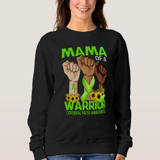 Hand Mama eines Kriegers zerebrale Palsy Awareness Sweatshirt (Vorderseite)