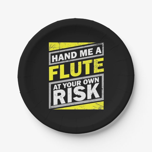 Hand mir eine Flute Pappteller (Vorderseite)