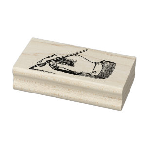 Hand mit Stift/Brief Gummistempel