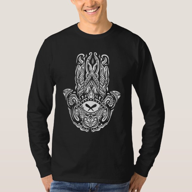 Hand of Hamsa Hinduism Fatima Arabic 1 T-Shirt (Vorderseite)