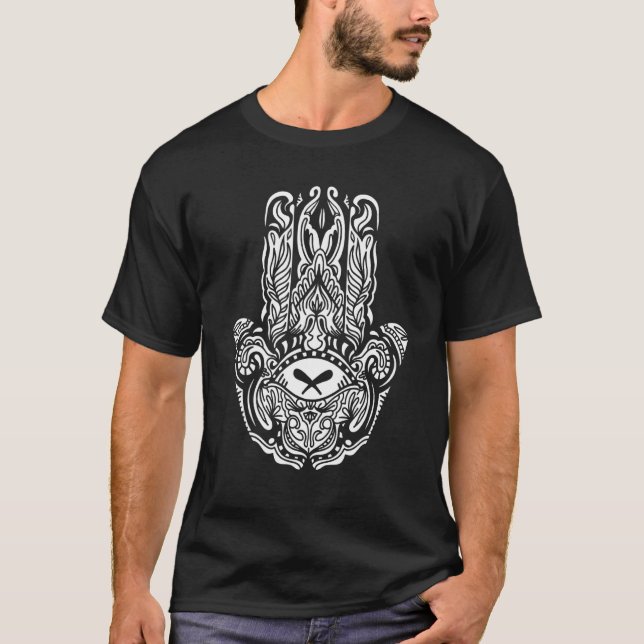 Hand of Hamsa Hinduism Fatima Arabic 1 T-Shirt (Vorderseite)