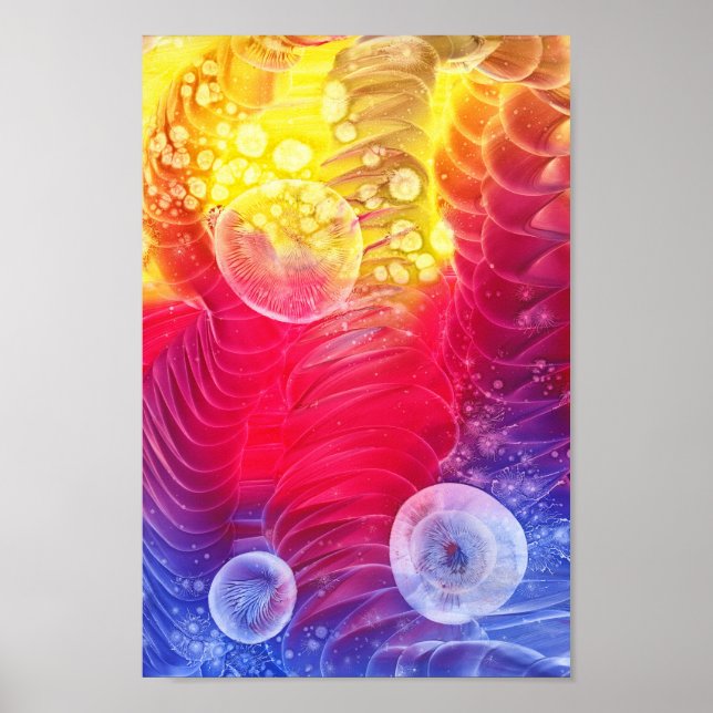 Hand Painted Abstract Sunshine Glow Artwork Poster (Vorne)