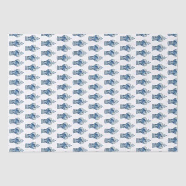 Hand Painted Blue and White Ginger Jar Seidenpapier (Vorderseite)