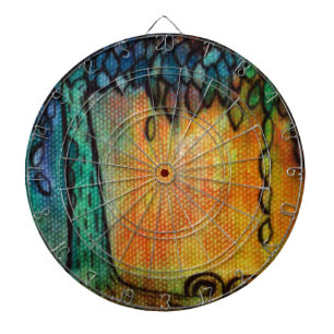 Hand Painted Colorful Tree of Life Dartscheibe