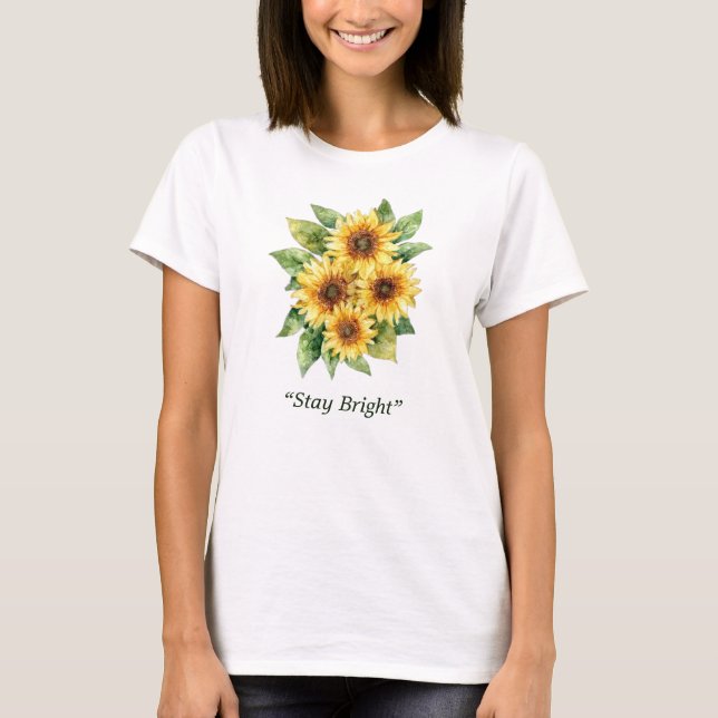 Hand-Painted Floral Summer Design T-Shirt (Vorderseite)