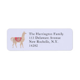 Hand-Painted Llama Farm Blue Return Address Label