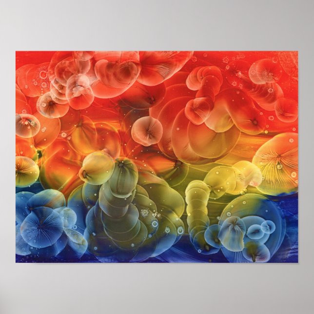 Hand Painted Multicolor Abstract Painting Poster (Vorne)