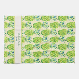 Hand-Painted PIneapple Personalized Buttercream Geschirrtuch