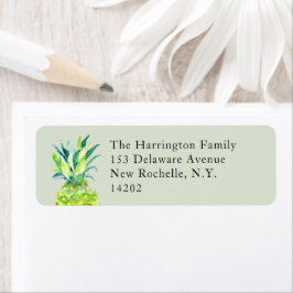 Hand-Painted Pineapple Sage Green Return Address
