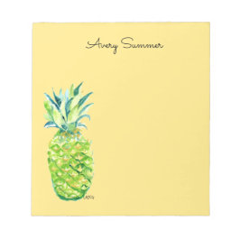 Hand-Painted Pineapple Yellow Grocery List Notizblock