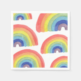 Hand Painted Rainbow Napkins Serviette