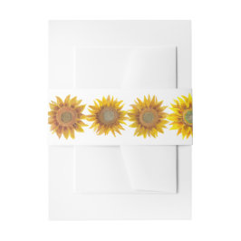 Hand Painted Sunflower Invitation Belly Band