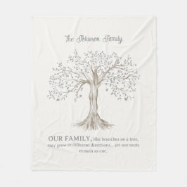 Hand Painted Tree Custom Family Quote Ivory Fleecedecke