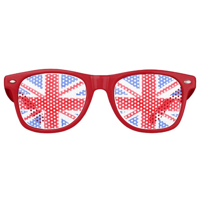 Hand Painted Union Jack British Flag Britannia  Partybrille (Vorderseite)