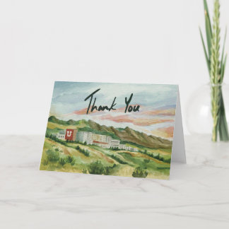 Hand-Painted University of Utah Thank You Card Dankeskarte